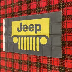 Brand New YELLOW Jeep Banner Flag 