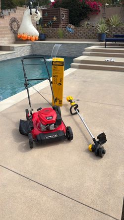 Power Smart Gas Lawn Mower & DeWalt String Trimmer Bundle