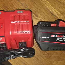 Milwaukee M18 18-Volt Lithium-Ion REDLITHIUM FORGE Starter Kit with 12.0Ah Battery and Rapid Charger