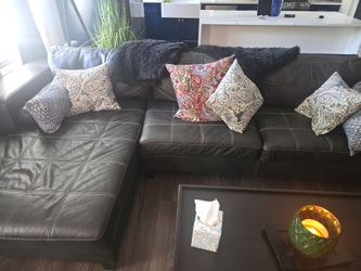 Vegan leather sectional.