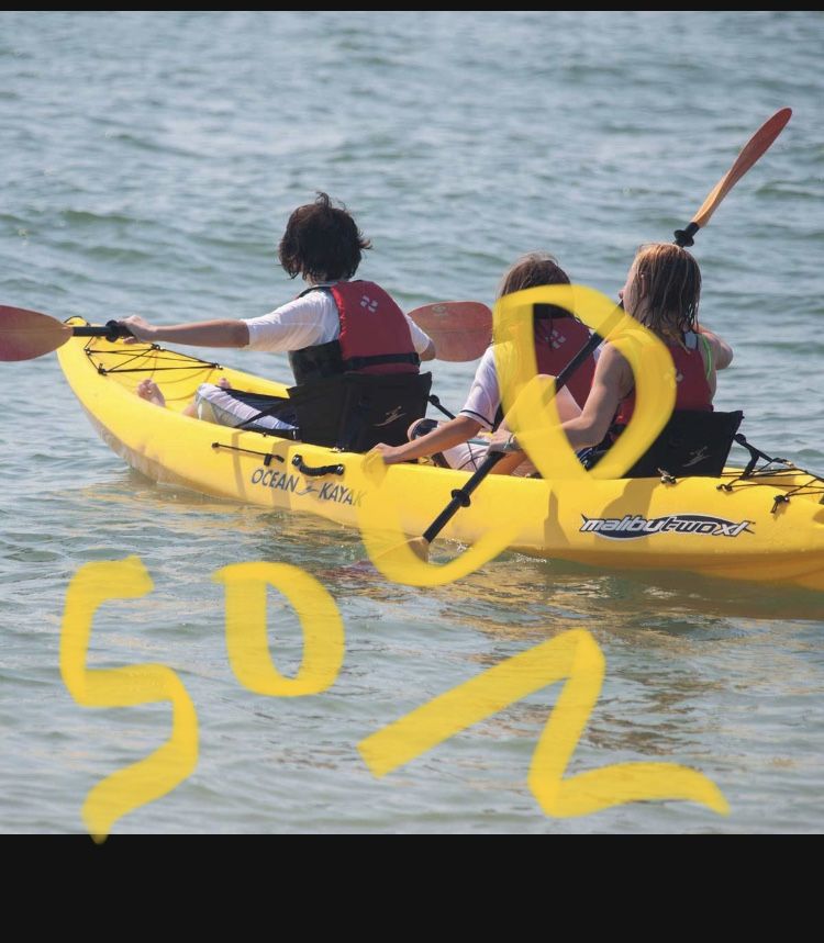 Ocean Kayak Malibu TwoXL tandem (3 seater) kayak, seats,paddles