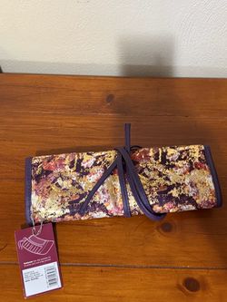 Makeup Brush Roll with Abstract Print