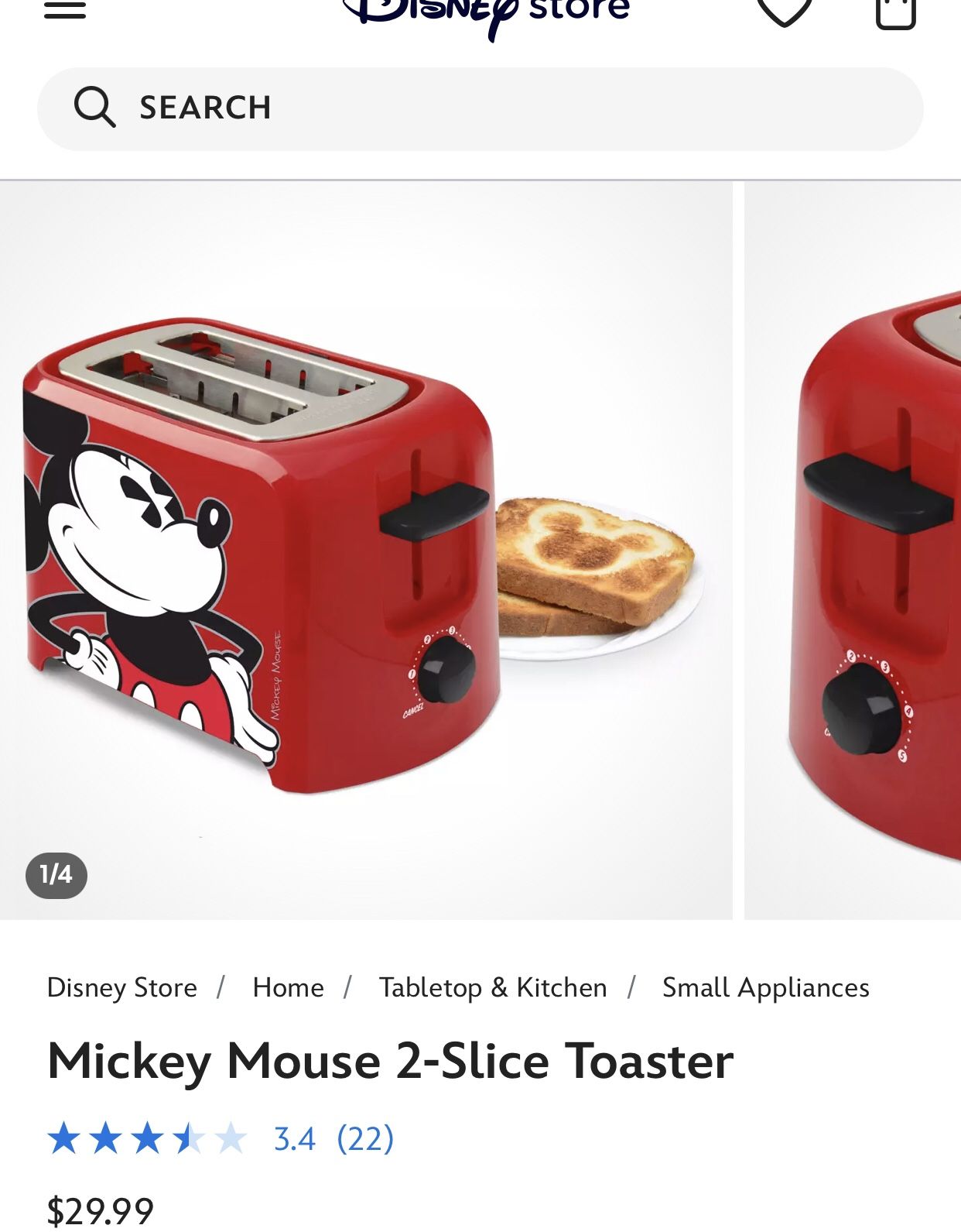 Mickey Mouse Toaster Like New