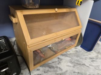 Two-Tier Bamboo Bread Box w/ Windows