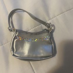 silver sequin american girl doll purse 