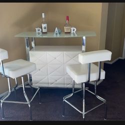  corner bar table and stools set