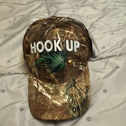 Hook Up Embroidered Fishing Baseball Cap - Adjustable Closure