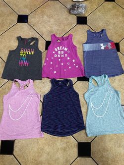 Youth medium and one small little girls athletic shirts
