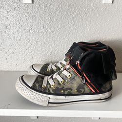 NWOB Converse CTAS Block Party Hi Camo Lace Junior 12 Shoes Sneakers 
