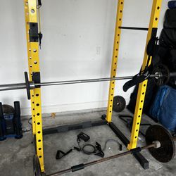Squat Rack With Pull Up And Dip Bars 