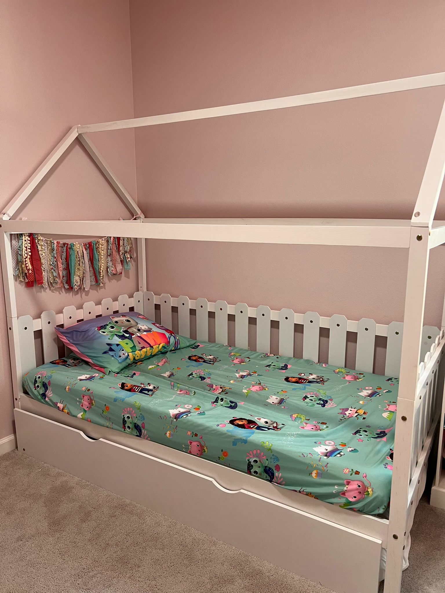 Twin House Bed With Trundle