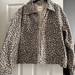 Abercrombie & Fitch tan and Black Leopard Print Jacket