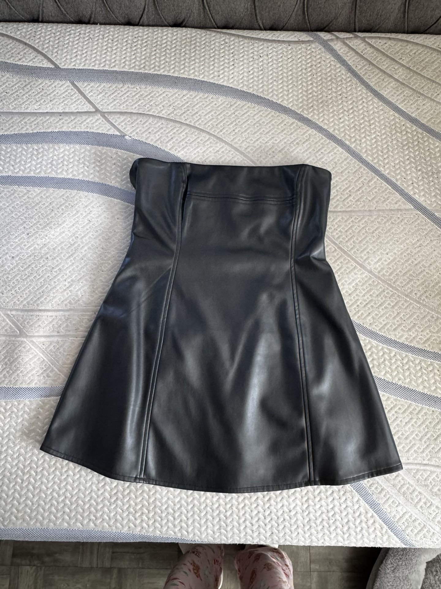 Black Leather Mini Dress