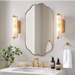 ANDY STAR Scalloped Bathroom Mirror, 24x36 - New In Box