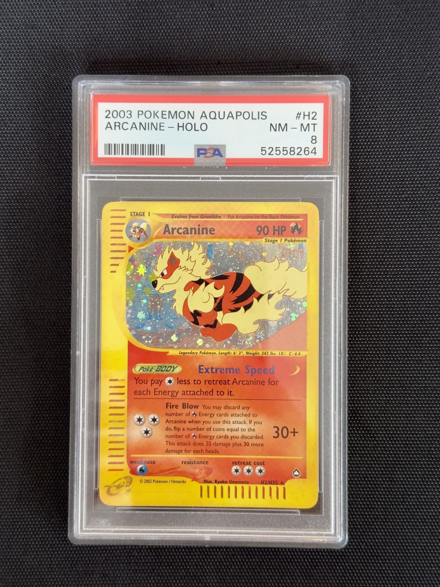 Arcanine Aquapolis PSA 8 LOW POP SWIRL 🌀