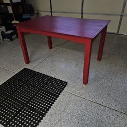 Red Painted oak table