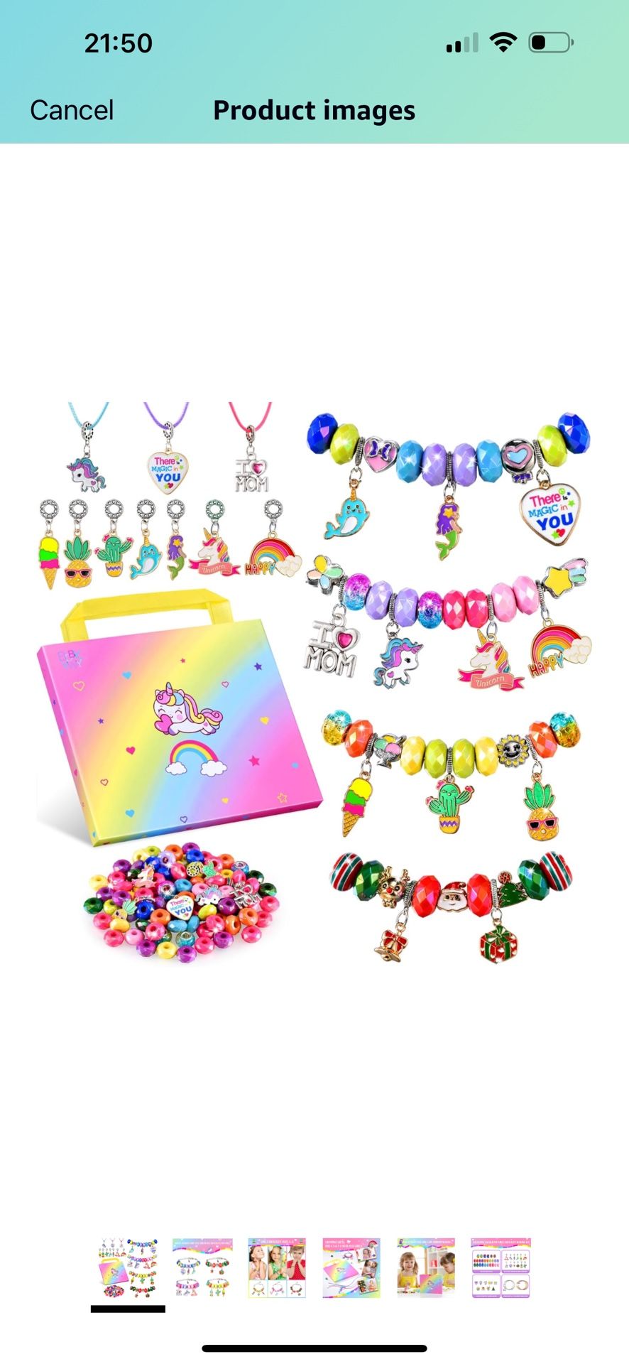 Brand new Girls Charm Bracelet Making Kit - Kids Unicorn Jewelry Supplies Make Set DIY Art Craft Set