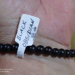 NWT-BLACK OBSIDIAN STRETCH BRACELET/ ADULT