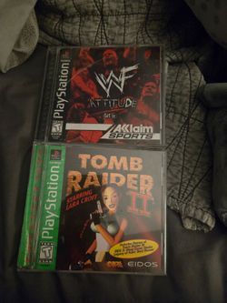 Playstation tomb raider and wwf