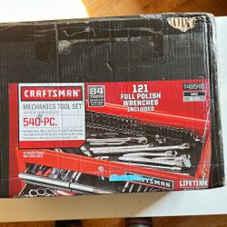 540 PC MECHANICS TOOL SET STANDARD/METRIC 1/4, 3/8, 1/2 INCH DRIVES 