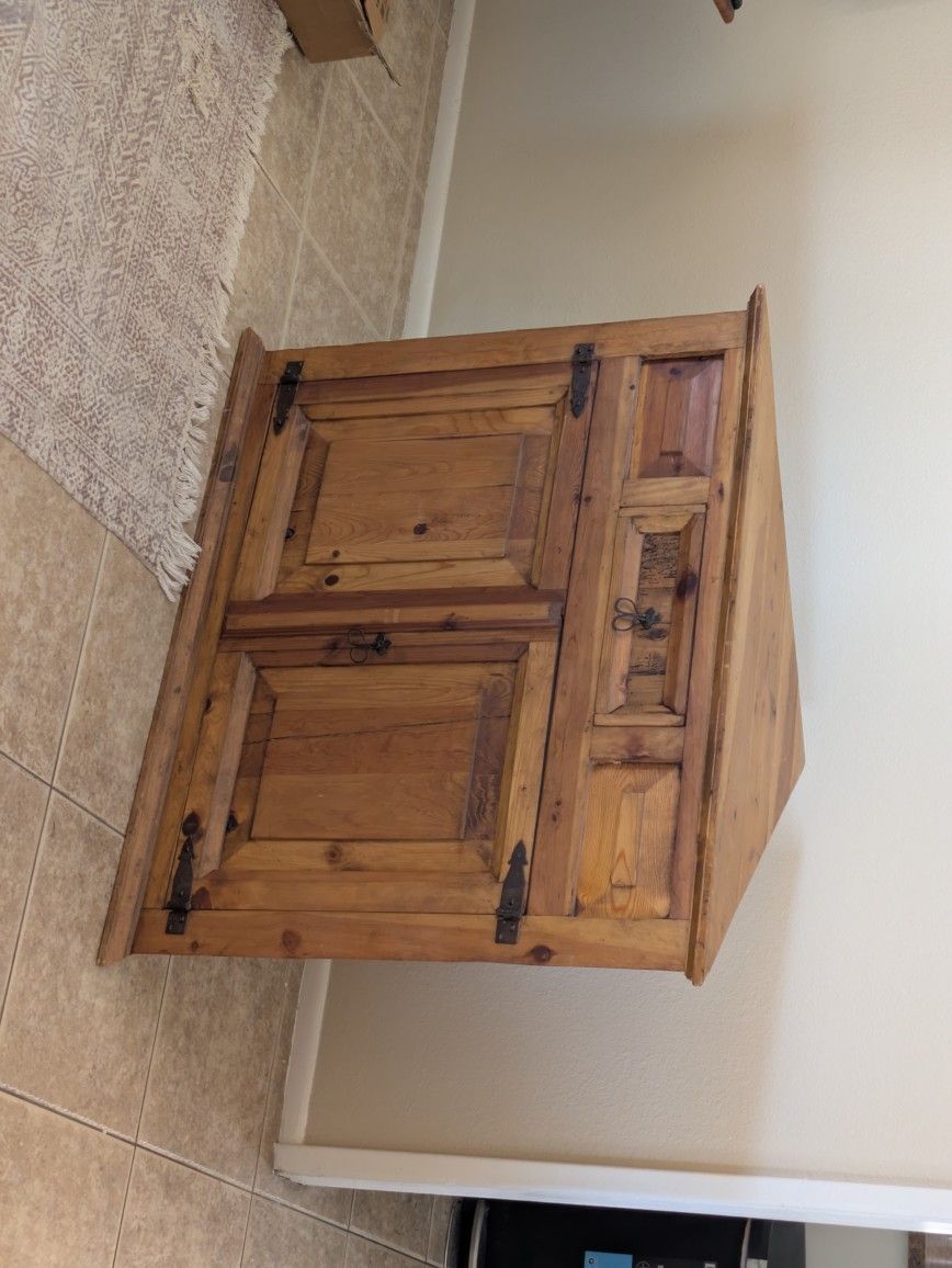 Rustic Pine Corner Cabinet 