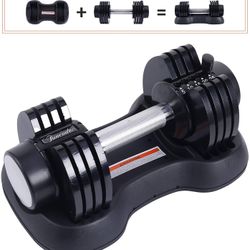 Adjustable Dumbbell, 5-25Lbs Weight Options, Anti-Slip Handle, All-Purpose, Home, Gym, Office