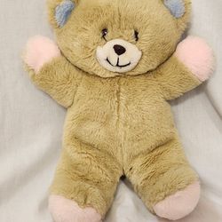 Rare Find. Vintage/Collectible Teddy Bear by Quiltex. Sandy Tan & Pastel Plush 14"