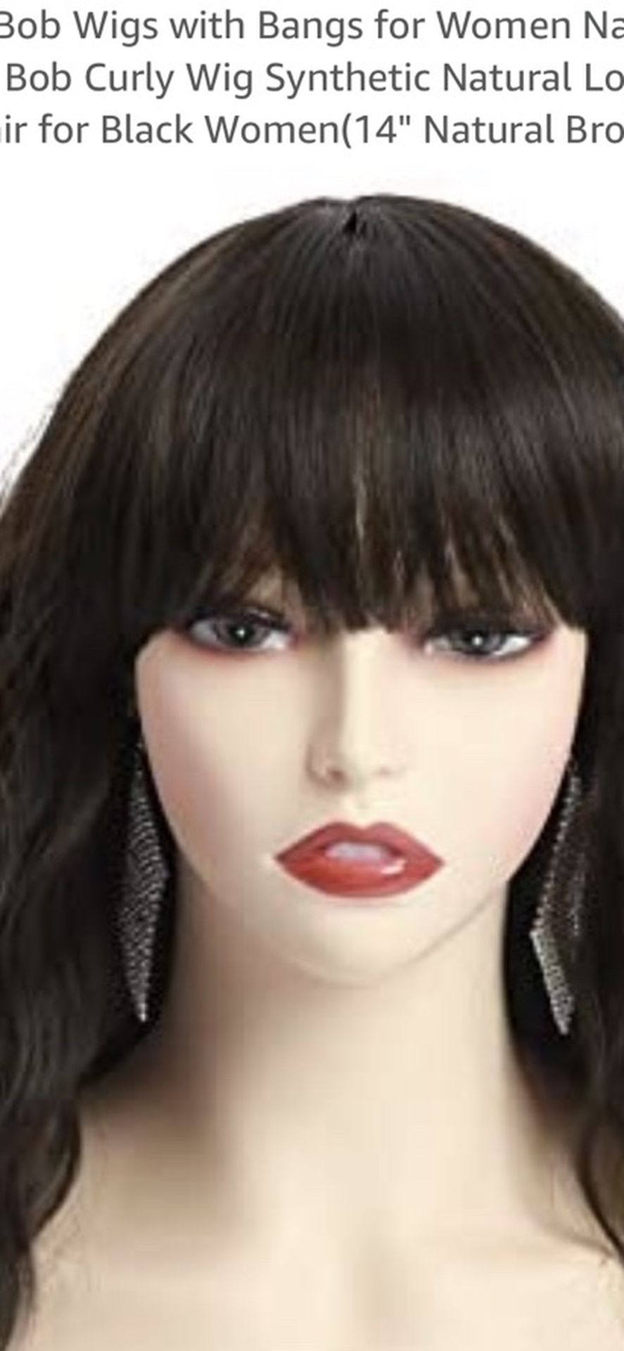 14 Inch Brown Wavy Bob Wig