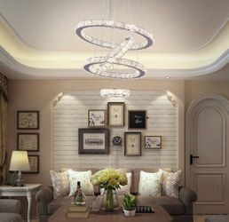 Modern Crystal Ring LED Chandelier