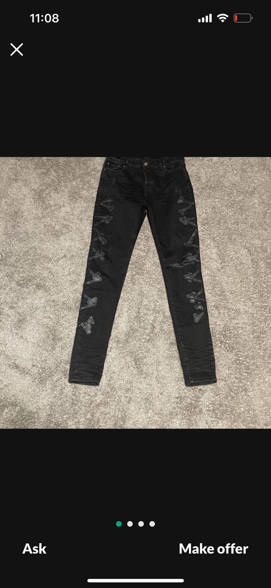 Amiri Black Skull Jeans