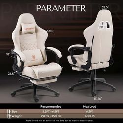 Dowinx Gaming Chair Big and Tall, Ergonomic Computer Chair with Footrest and Massage Lumbar Support（Some stains）