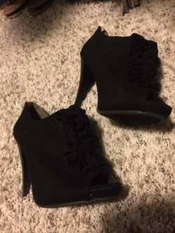 Black bootie heels