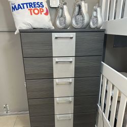 Chest 5 Drawers Grey 