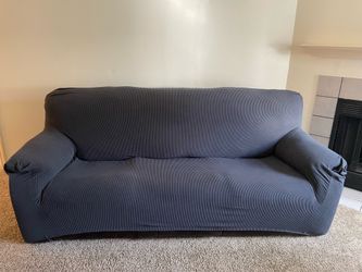 Large Sofa with Textured Slipcover