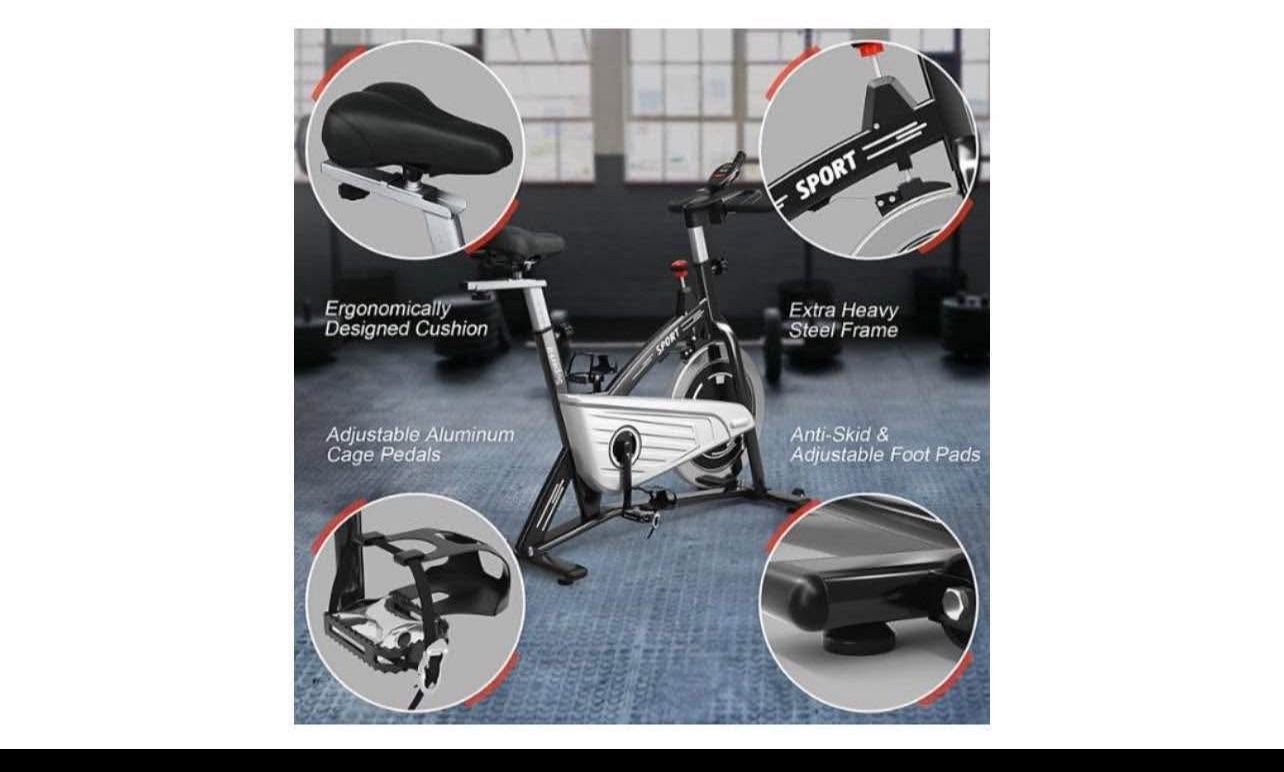 Costway - 30Lbs Stationary Training Bike Exercising Bicycle W/Monitor Gym - Black/Silver
