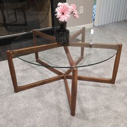 Base and Glass Top for Stylish Spaces - Brown