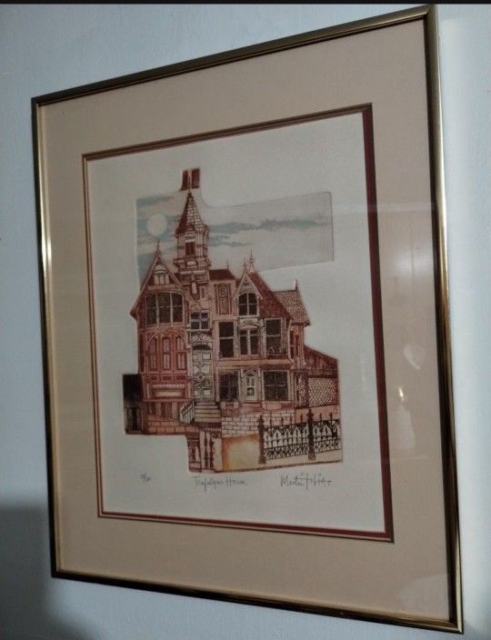 SIGNED NUMBERED "TRAFALGAR HOUSE" , LITHOGRAPH -MARTIN TOBIAS 20"×16"