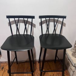 Set of 2 Metal Barstool Black - Threshold