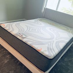 Set Queen Size Bed Frame+Mattress 12”thick Comfort & Quality Brand New We Deliver All  Cities