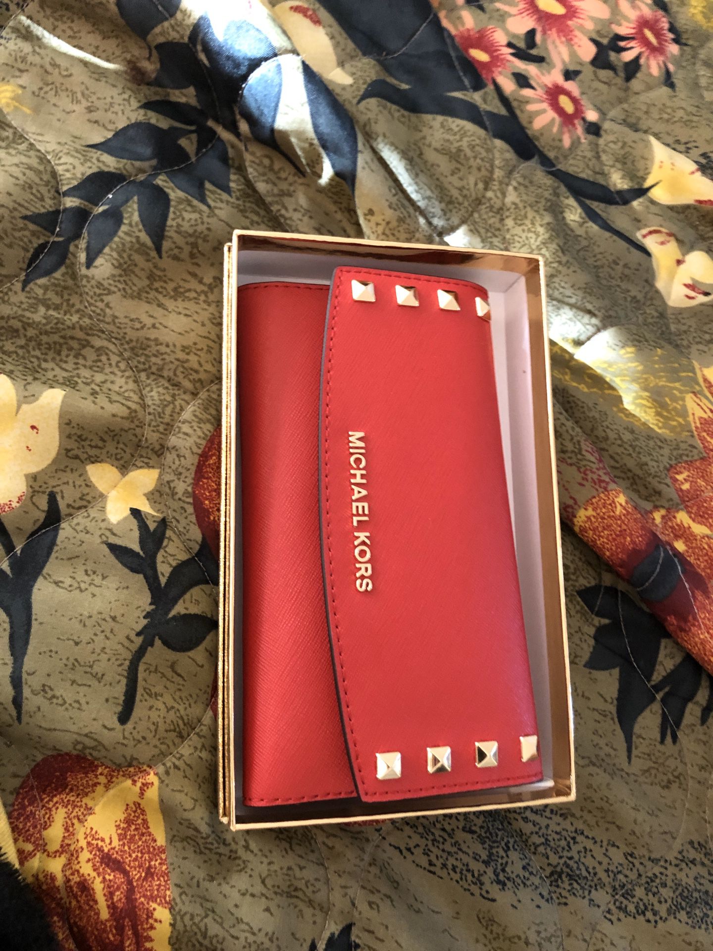 Michael Kors Red TriFold Wallet