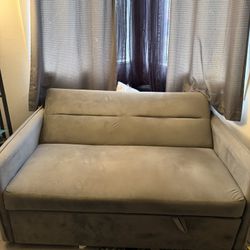 Gray  pullout loveseat 