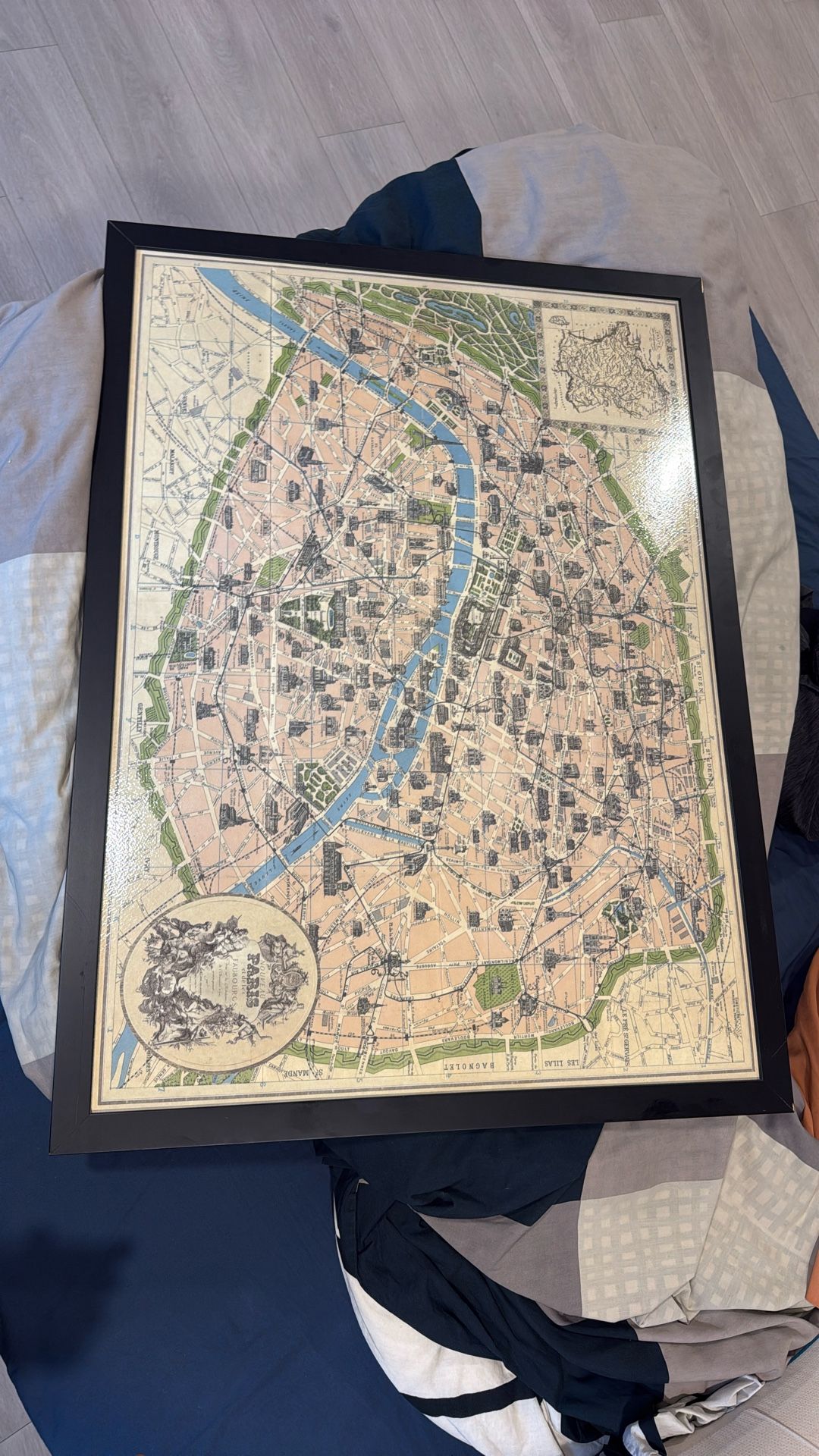 Old Map Of Paris Poster