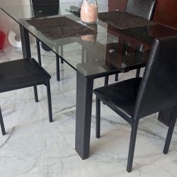 Glass Table with Chairs - 72”x42”