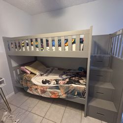 Twin Grey Bunk Beds 