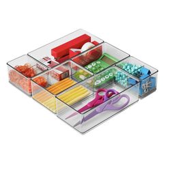 The Home Edit Office Drawer Edit Organizer, 6 Pieces, Clear