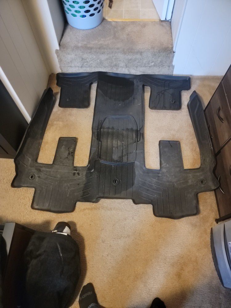 2016 GMC Acadia Weather Tech Floor Mats, Front  Back And Third Row