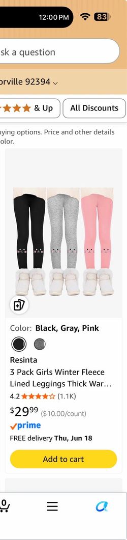 Set of 3 Girls Pants or Fleece 10-12Y
