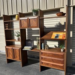 Stunning Mid Century Freestanding 3 Bay  Wall Unit - Made In Yugoslavia