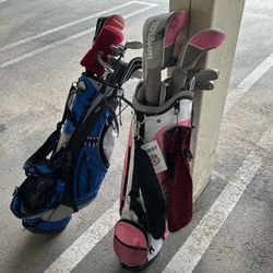 Blue & Pink Gold Clubs With Bags 