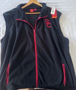 USC Trojans Fleece Zip-Up Vest DXL